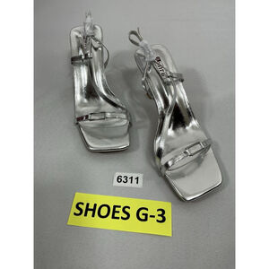 Womans Idifu Strappy Dress Sandals 9 Silver Buckle Heel NWOT